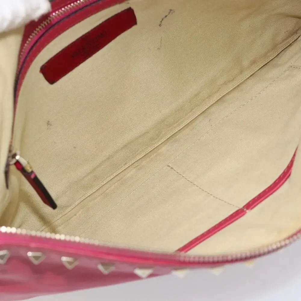 Valentino Leather Studs Clutch Pink